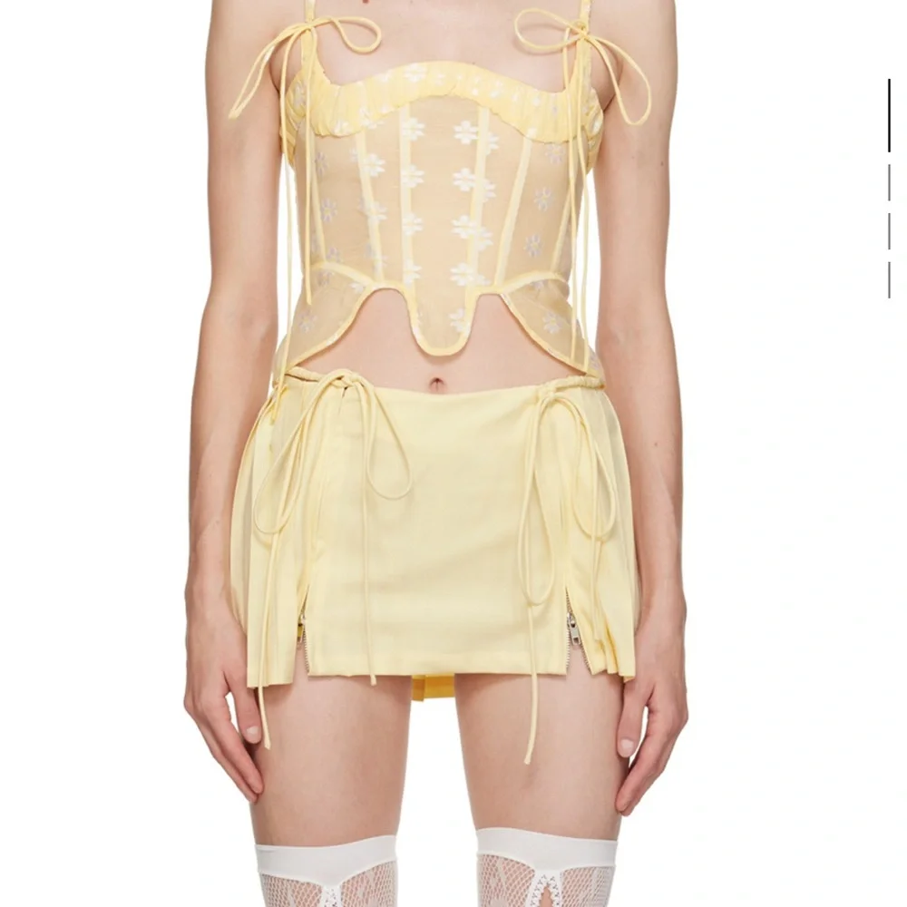 no dress yellow pleated mini skirt🐣